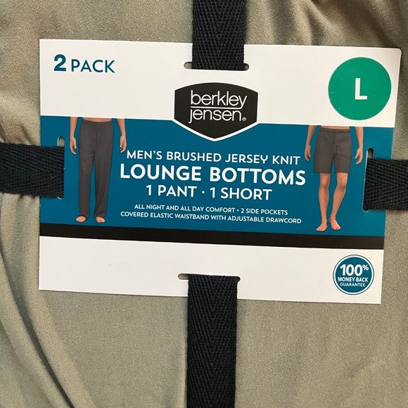 Men's Brushed Jersey Knit Lounge Bottoms set 1 pant & 1 short NWT - Picture 3 of 4